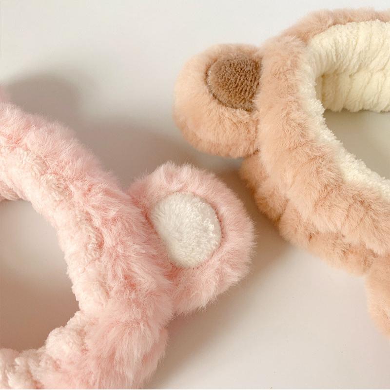 Cute Bear Ears Plush Face Wash Headband