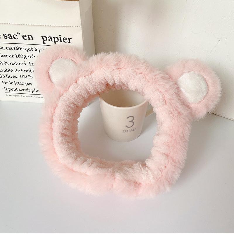 Cute Bear Ears Plush Face Wash Headband