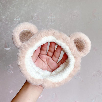 Cute Bear Ears Plush Face Wash Headband