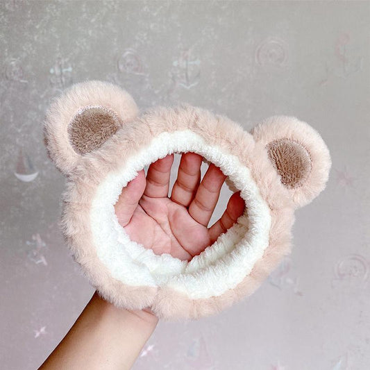 Cute Bear Ears Plush Face Wash Headband